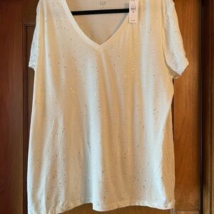 GAP Women's Cream V-Neck Top